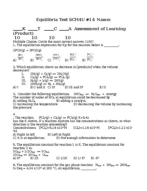 Equilibria Test