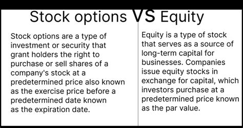 Equity and Stock Options
