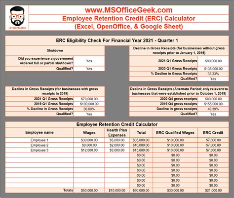 Erc Calculator Excel