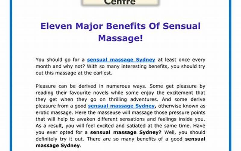 Erotic Massage Benefits