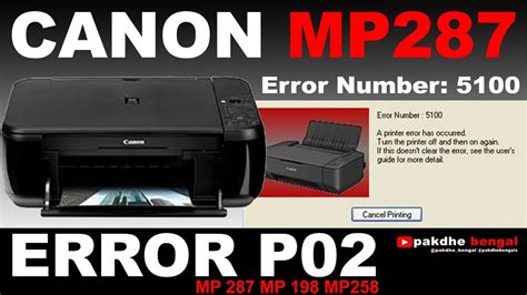 Error E08 pada Printer Canon MP287