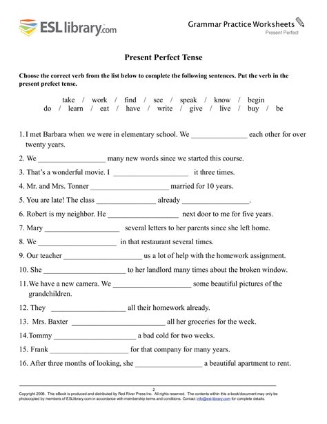 Esllibrary Com Grammar Practice Worksheets