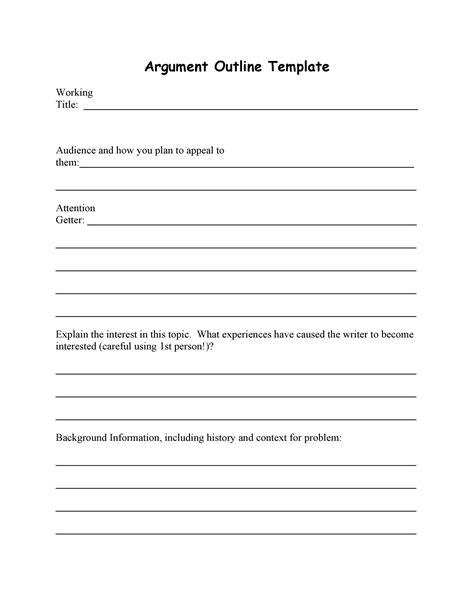 Essay Outline Printable