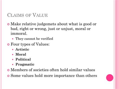 Essence Of Claim Of Value