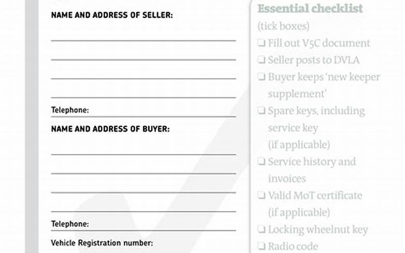 Essential Information For Sell Car Receipt