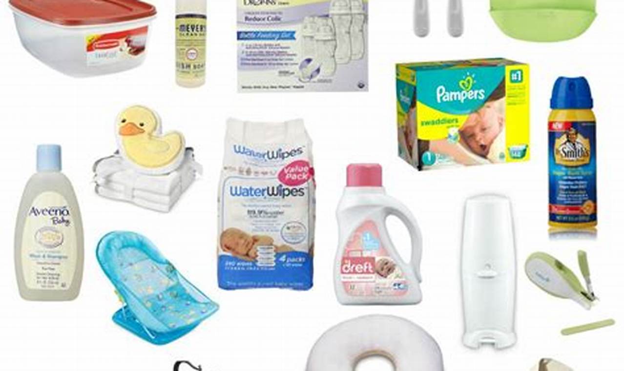 Essential items for baby care: