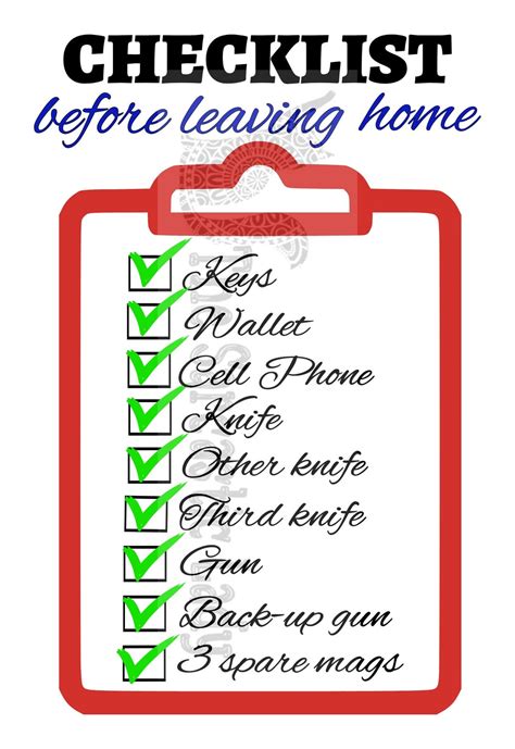 Essential Checklist Before Leaving Home