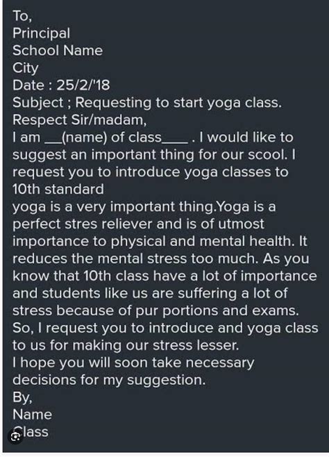 Essential Components of a Yoga Class Request Letter