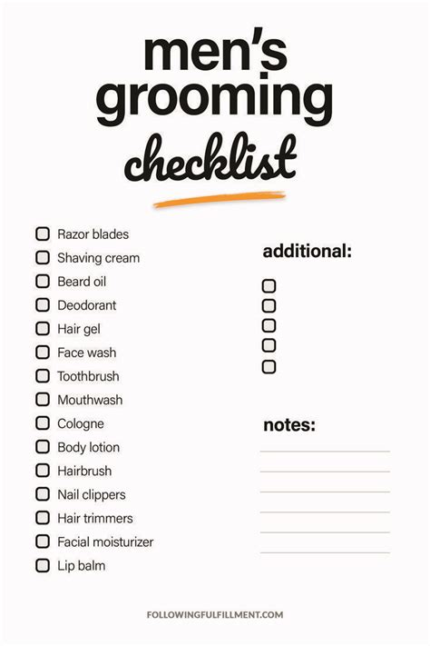 Essential Grooming Checklist