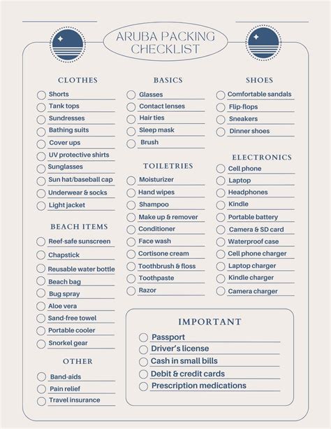 Essential Packing List Aruba