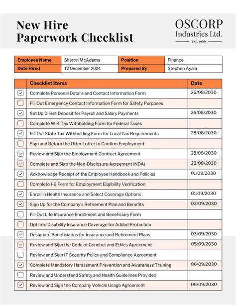 Essential Paperwork Checklist