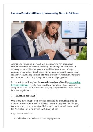 Essential Services Offered