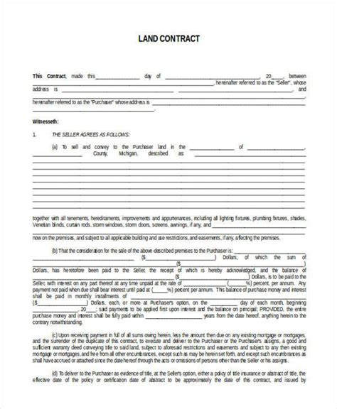Essential Tips for Filling Out a Printable Blank Land Contract Form Graphic