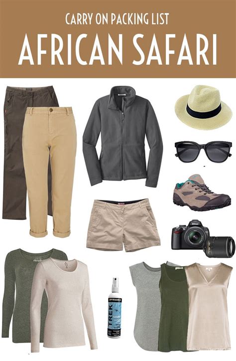Essentials for safari trip