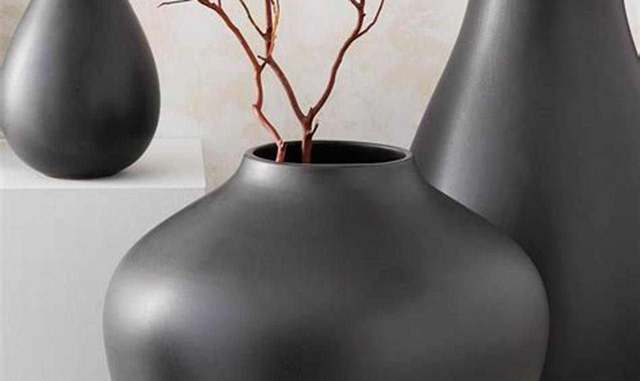 Essenza Asia Ceramic Vase Black Marble