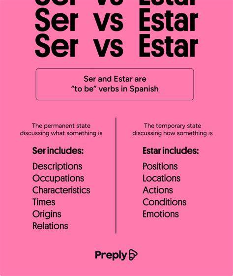Estar And Ser Chart