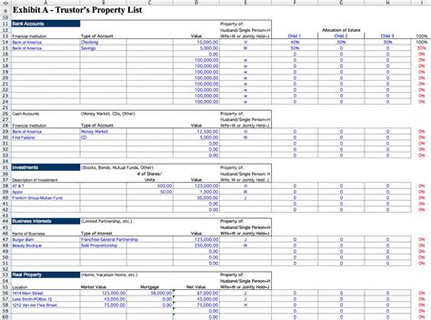 Estate Accounting Spreadsheet Template