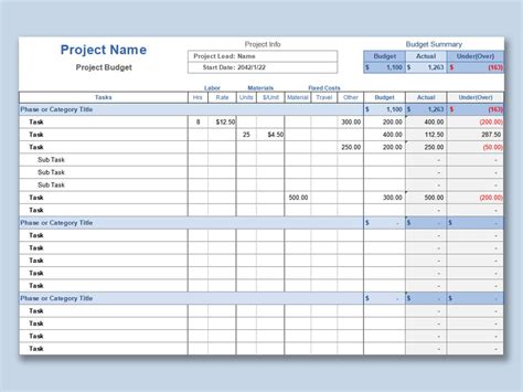 Estimate Template Excel Free Download