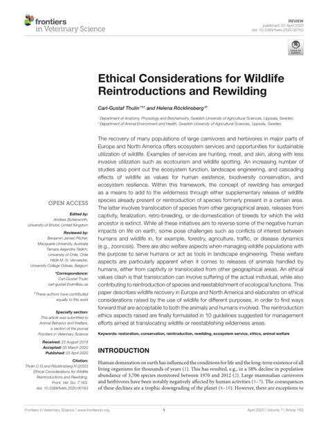 Ethical Considerations Wildlife
