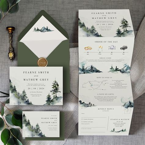 Capture the Beauty of Nature with Exquisite Etsy Mountain Wedding Invitations