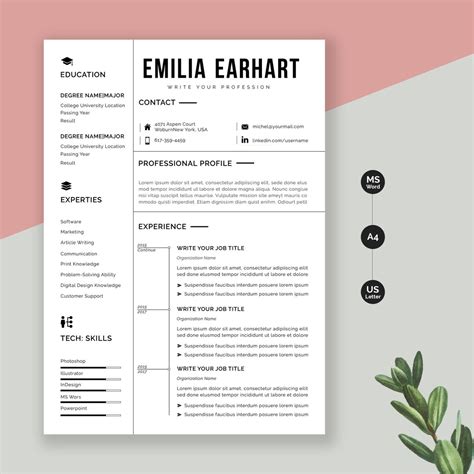 Etsy Resume Template Free