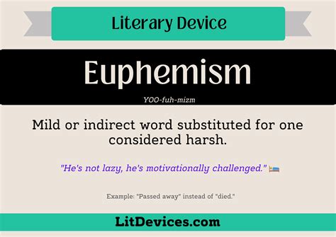 Discovering the Art of Eloquence: A Comprehensive Guide to Euphemism Definition in Literature