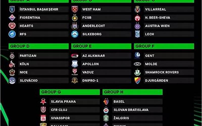 Europa Conference League Schedule