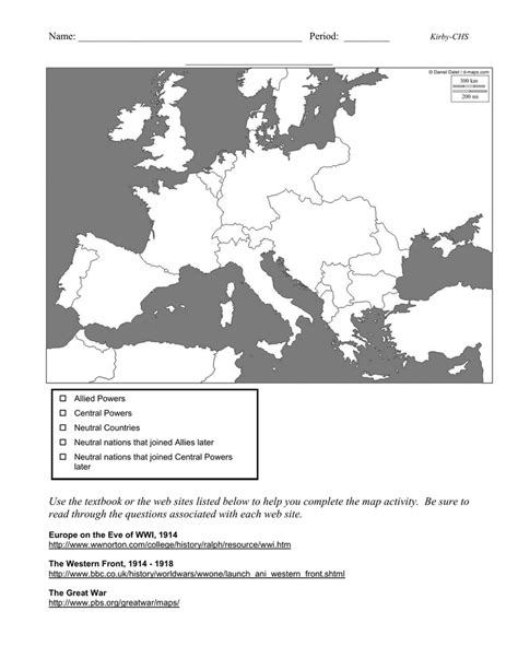 Europe Before And After Ww1 Worksheet Answers