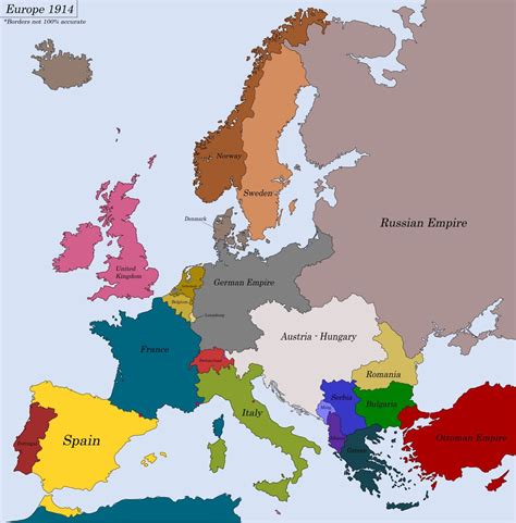 Map Of Europe 1914 before Ww1 secretmuseum