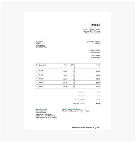 European Invoice Template | Invoice template word, Invoice template