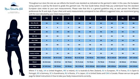 European Size Chart Womens