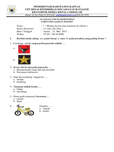 Evaluasi Hasil Belajar pada Soal Tema 7 Kelas 5 Halaman 88