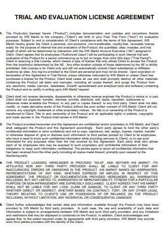 Software evaluation licence agreement Docular