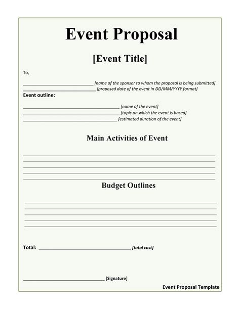 Event Management Proposal Template