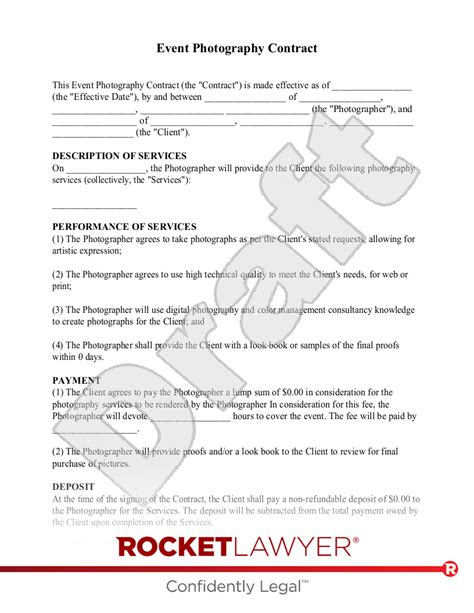 Event Photography Contract Templates
