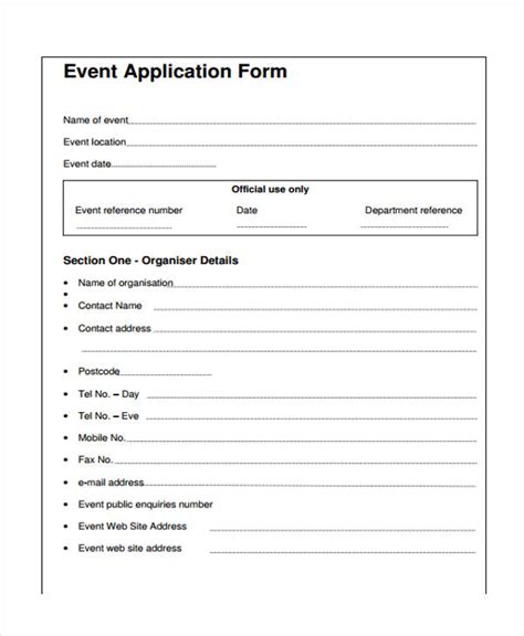 FREE 31+ Event Forms in MS Word PDF Pages