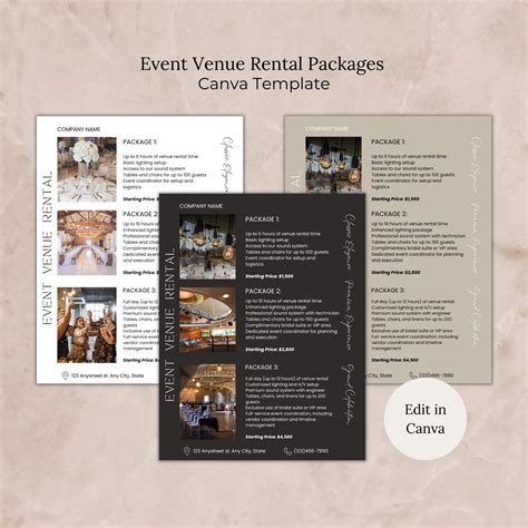 Event venue packages