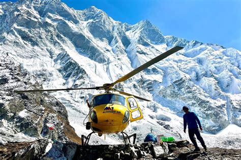 Everest from helicopter window