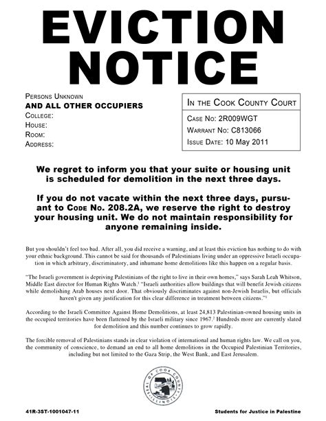 Eviction Notice Printable