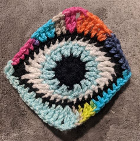 Evil Eye Crochet Granny Square