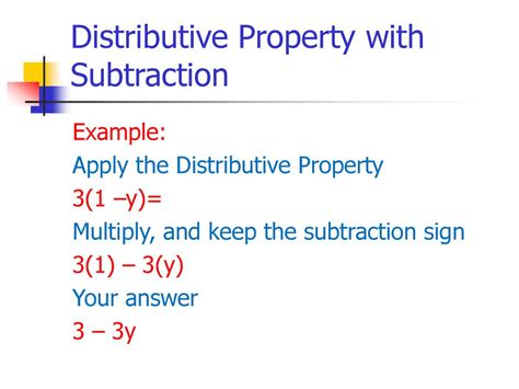 Example 2: Distribution with Subtraction