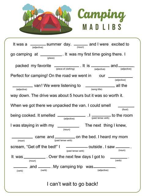 Example Mad Libs Template