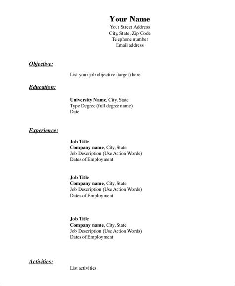 Example Of A Resume Paper For A Job