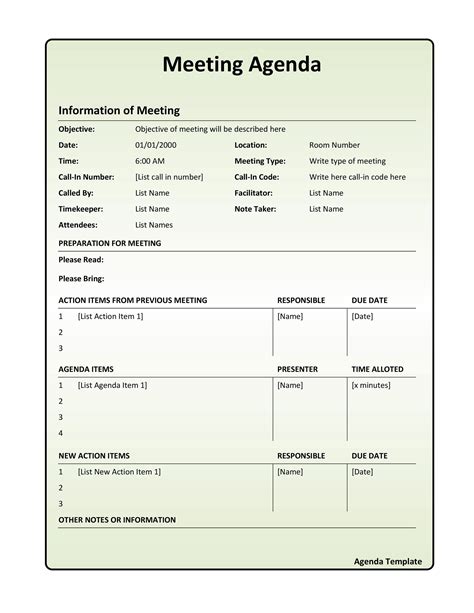 10 Free Meeting Agenda Templates Word and Google Docs