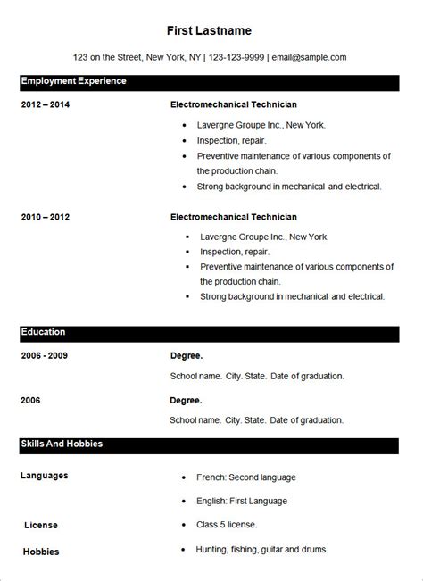 Simple Resume Format Pdf Job application form, Employment application
