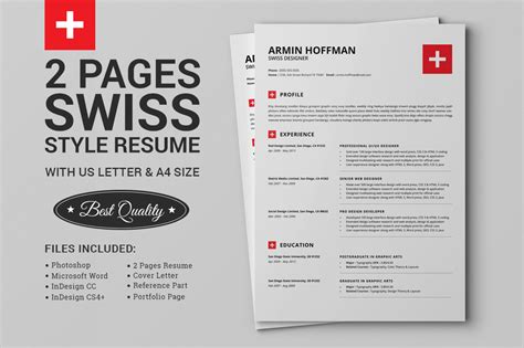 Example Resume Using Swiss Template