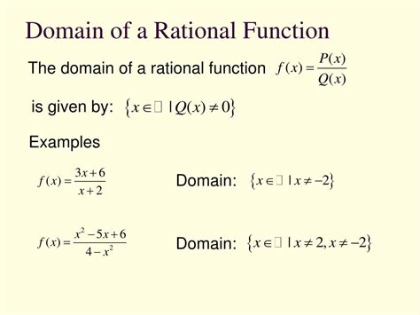 Example of a rational function's domain