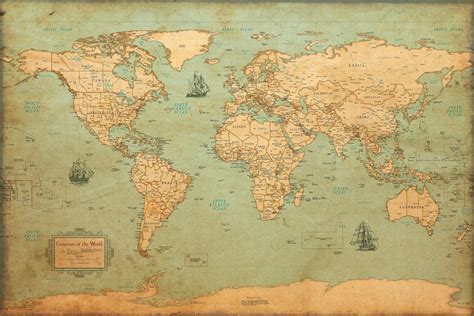 Vintage Map Of The World