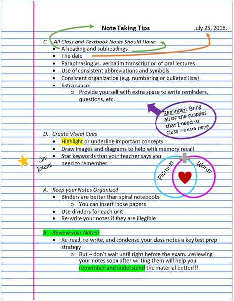 Examples and Tips for Writing Your Note