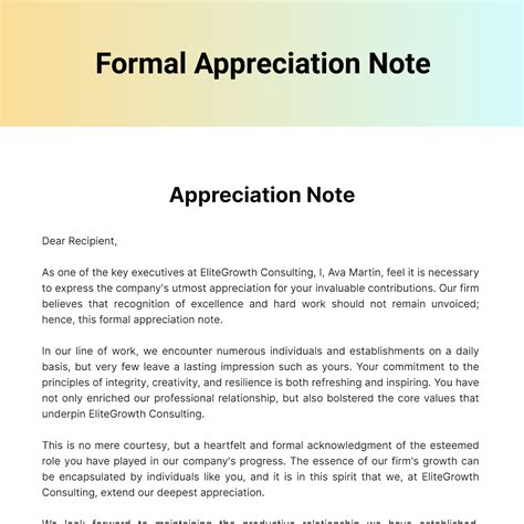 Examples of Appreciation Notes for Different Platforms